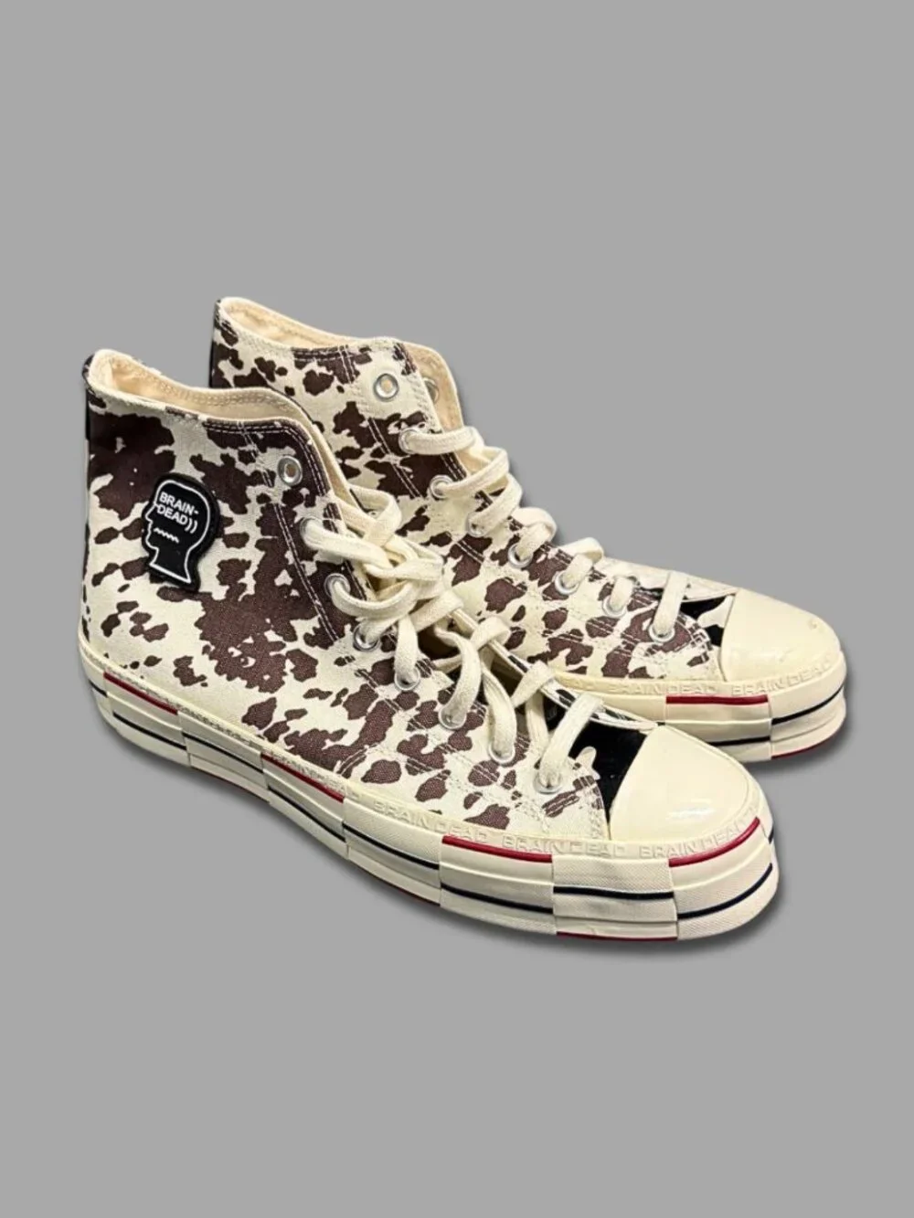 CONVERSE x BRAIN DEAD Chuck 70 Hi Cow Print High Top Sneakers Sz 11 169946C - Picture 2 of 11